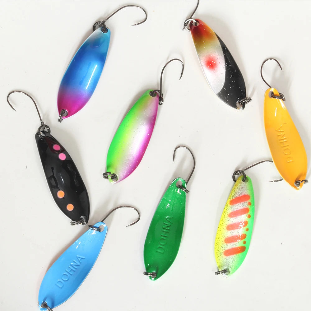 Dohna 1pcs Peche Leurre Pesca 3.8g 38mm Colourful Spoon Bait Spinne Bait Copper Metal Fishing Lures For Trout Pike Perch Salmon