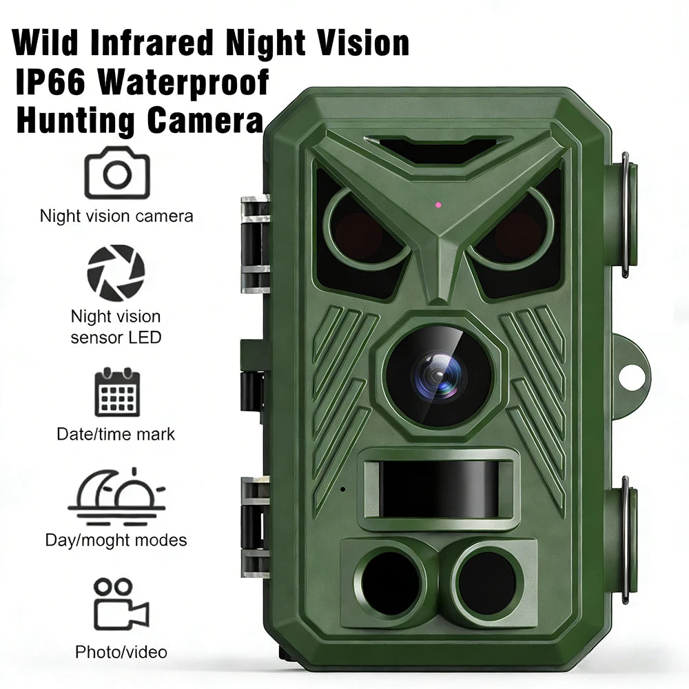 Caméra Piège Animalière 4K – Écran 2.4", Déclenchement 0.2s, IP66 Waterproof