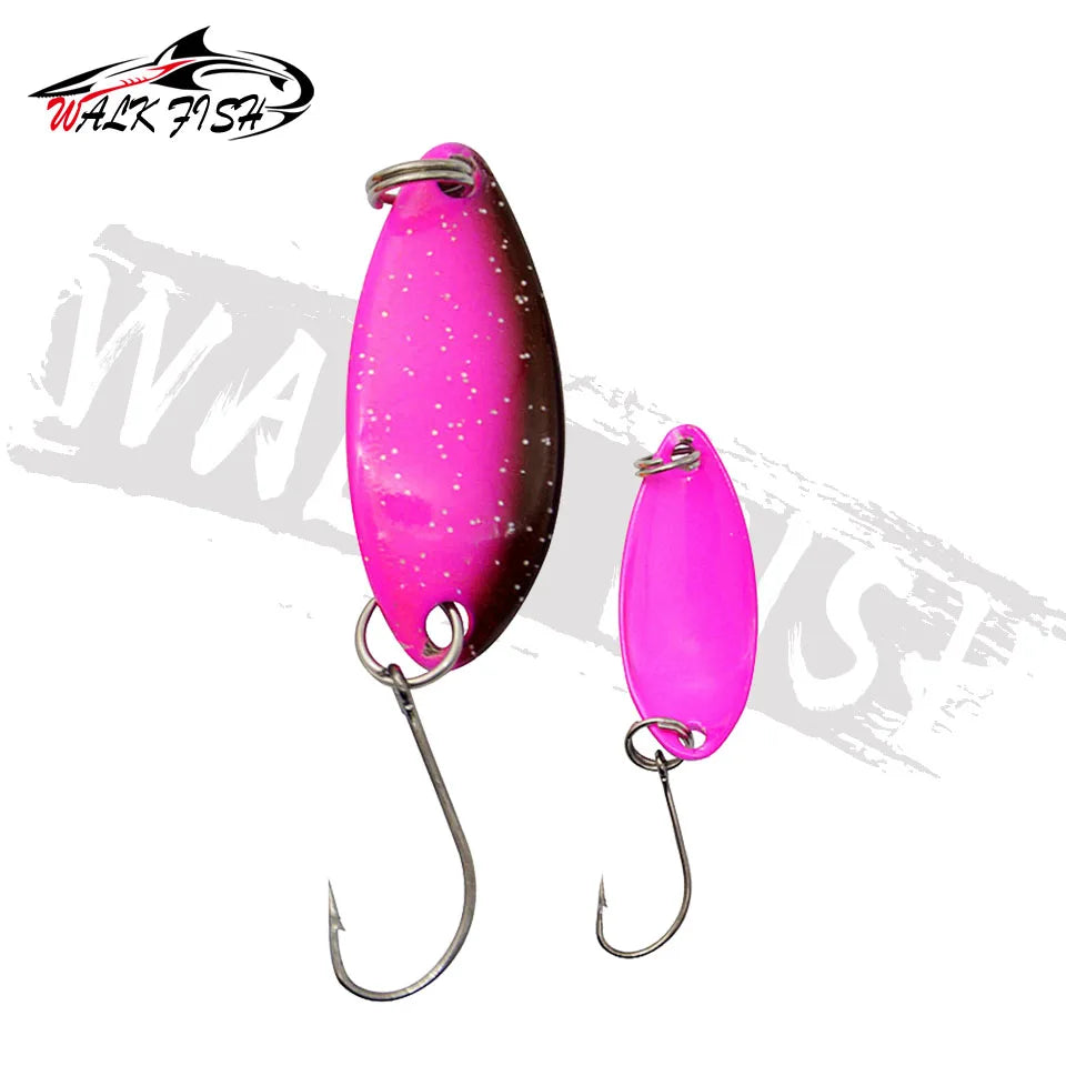 WALK FISH 1PCS Peche Leurre Pesca SPOON 3g 33mm Colorful Spoon Bait Stream Metal Fishing Lure For Trout Chub Perch Salmon