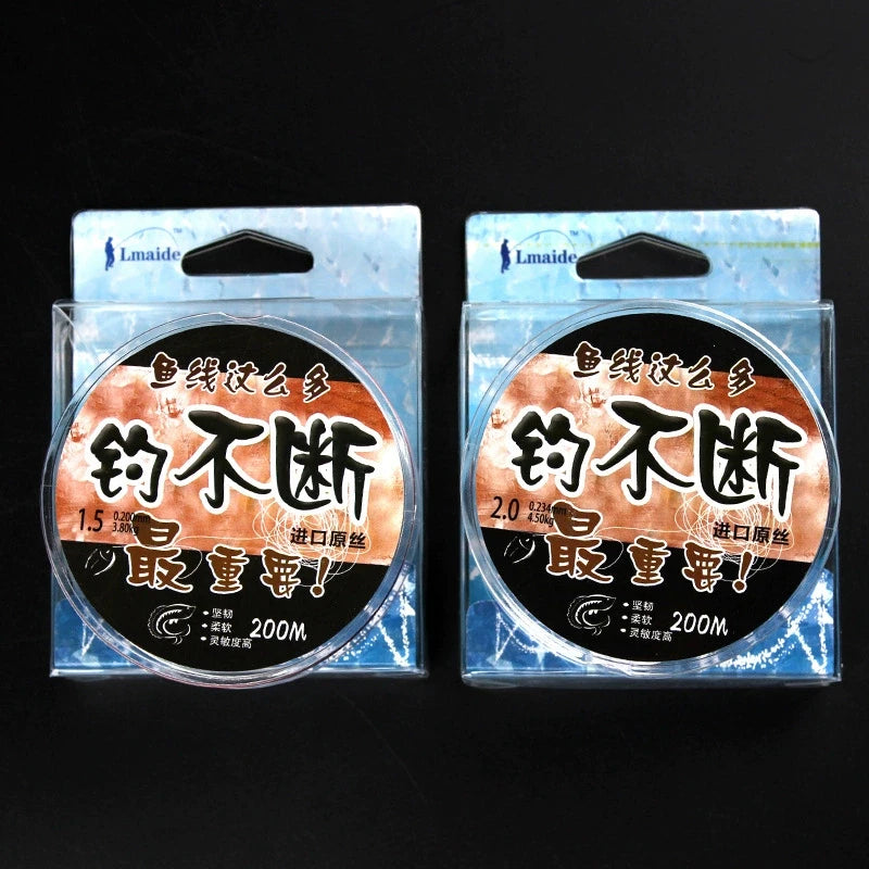 Ligne de Pêche Nylon 200M – Monofilament Fluorocarbon Coulante Invisible – Qualité Allemande