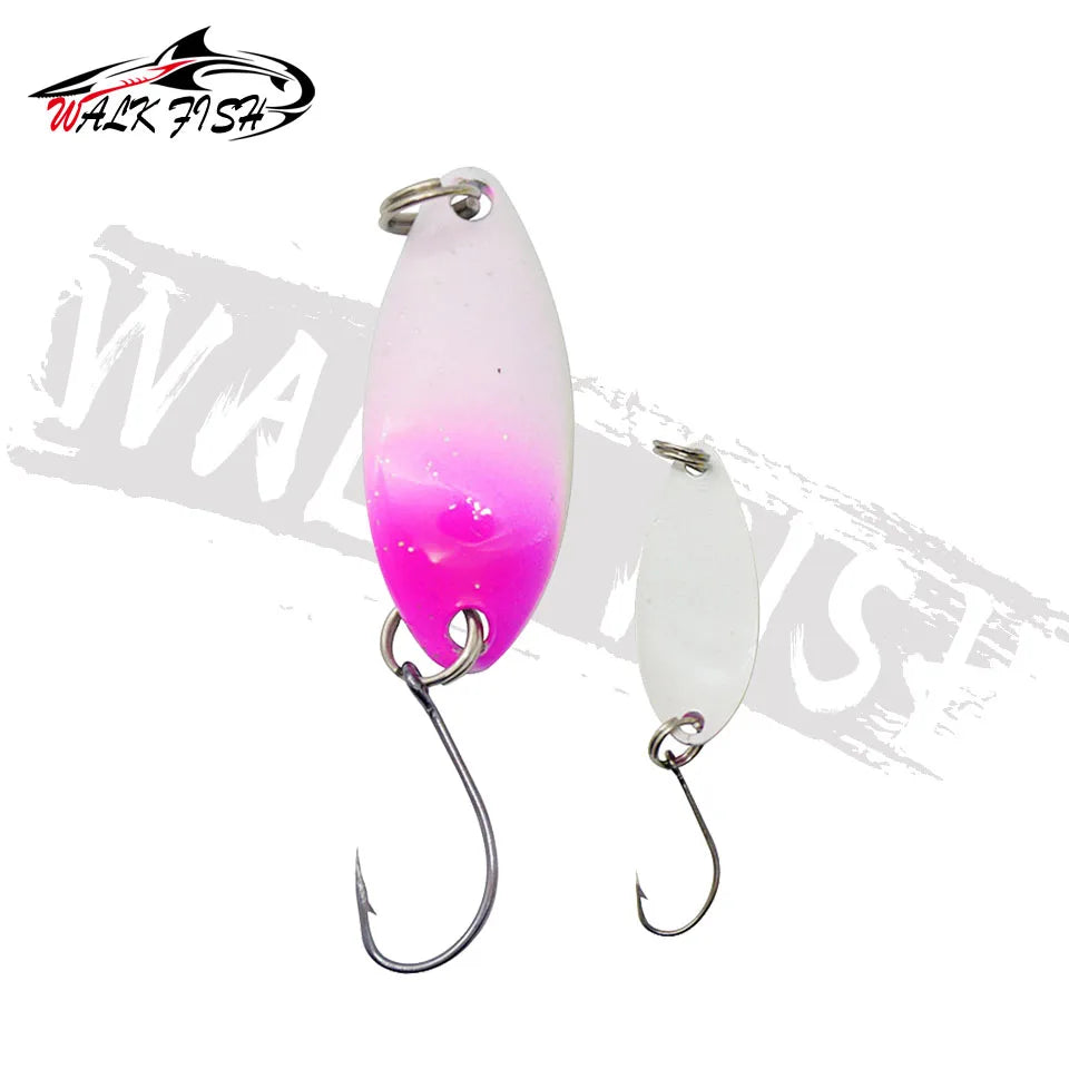 WALK FISH 1PCS Peche Leurre Pesca SPOON 3g 33mm Colorful Spoon Bait Stream Metal Fishing Lure For Trout Chub Perch Salmon