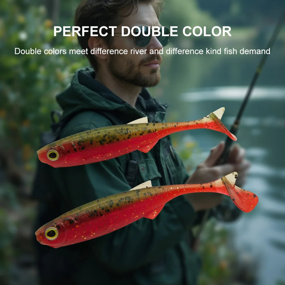 ESFISHING Soft Lure Action Shad 75mm Peche Fishing Bait for Perch Pike Bass Saltwater