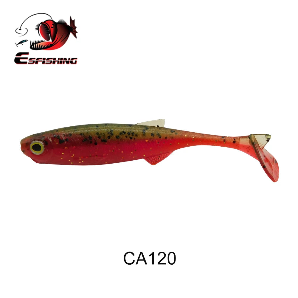 ESFISHING Soft Lure Action Shad 75mm Peche Fishing Bait for Perch Pike Bass Saltwater