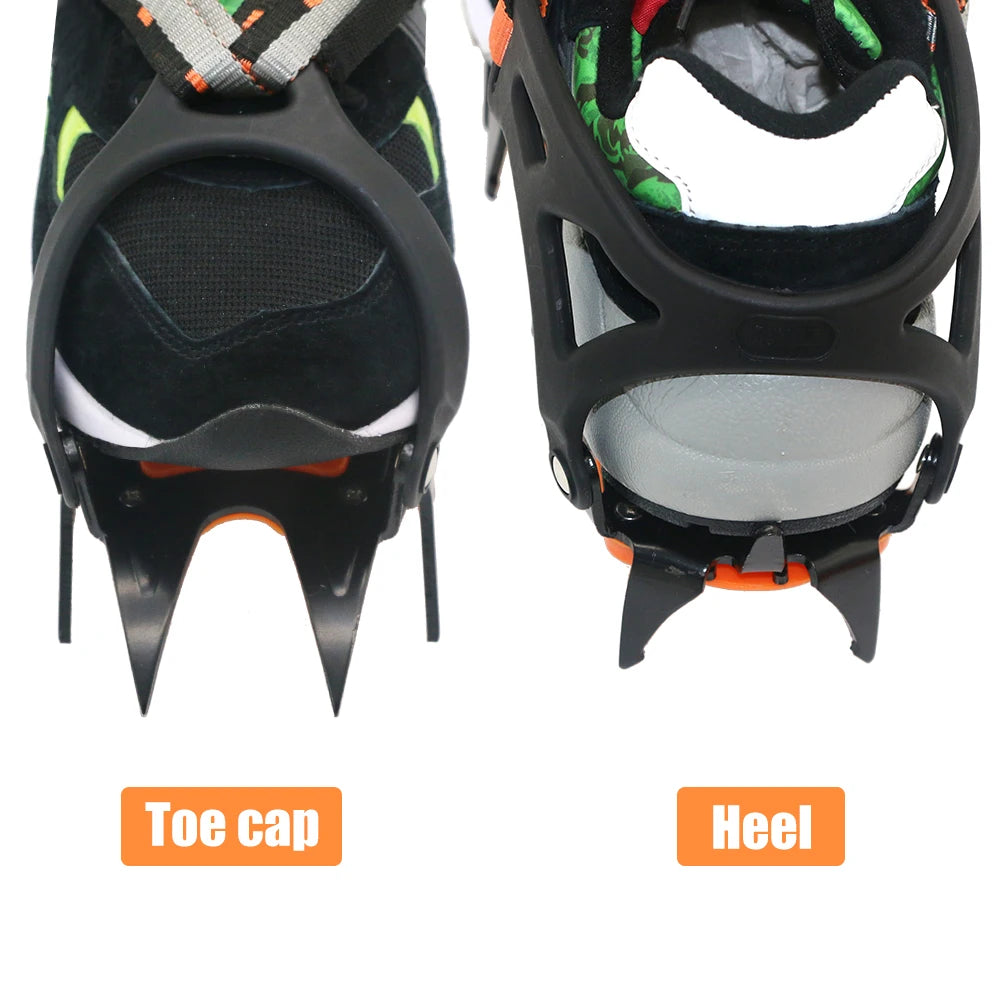 12 Tooth Ice Snow Crampons Anti-Slip Climbing Gripper Shoe Covers Spike Cleats Stainless Steel Snow Skid Crampon For Sport