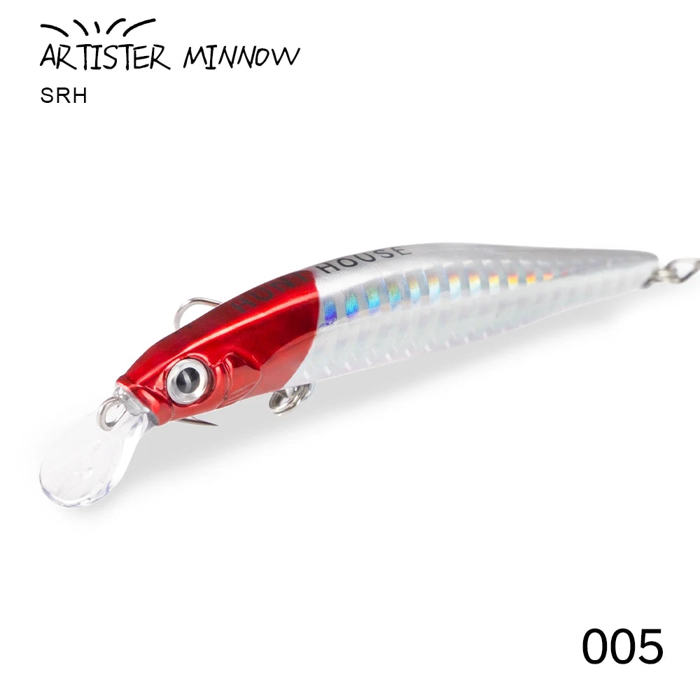 Leurre Minnow Coulant Hunthouse Artist – 70mm / 80mm / 105mm – Wobbler Bar de Mer & Pêche en Mer