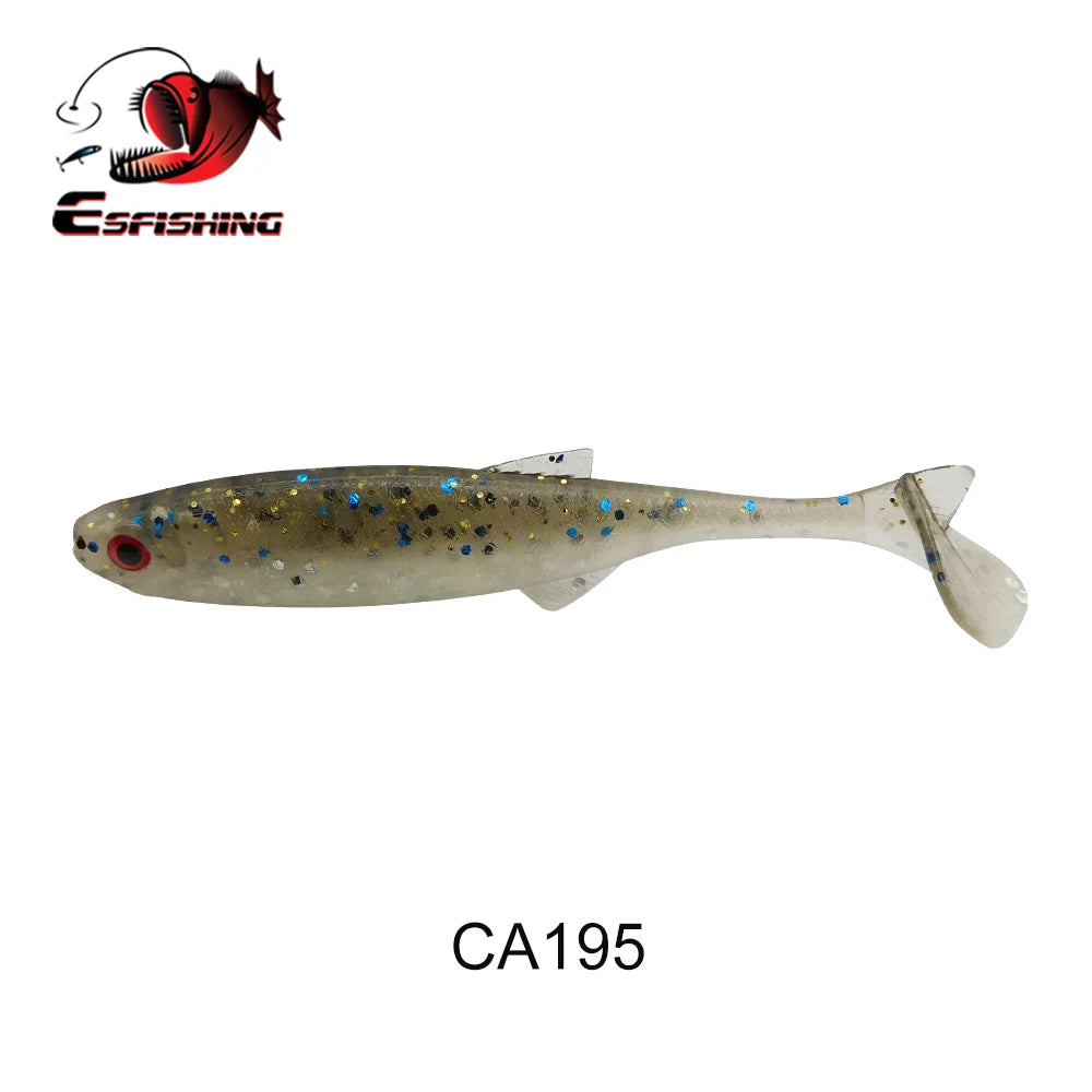 ESFISHING Soft Lure Action Shad 75mm Peche Fishing Bait for Perch Pike Bass Saltwater