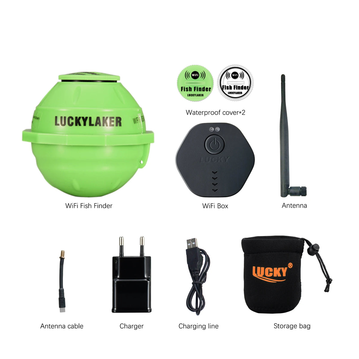 Sondeur de Pêche Intelligent Lucky FF916 – WiFi 120M, Sonar 45M, Compatible iOS & Android