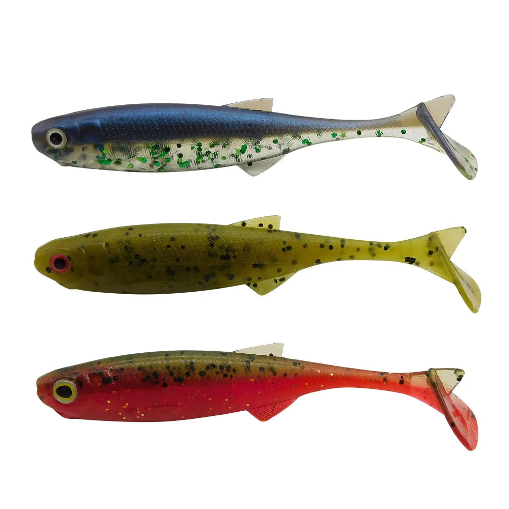 ESFISHING Soft Lure Action Shad 75mm Peche Fishing Bait for Perch Pike Bass Saltwater