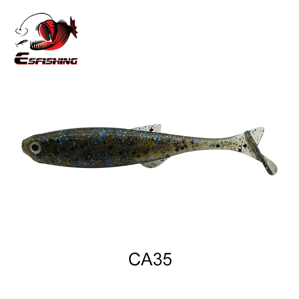 ESFISHING Soft Lure Action Shad 75mm Peche Fishing Bait for Perch Pike Bass Saltwater