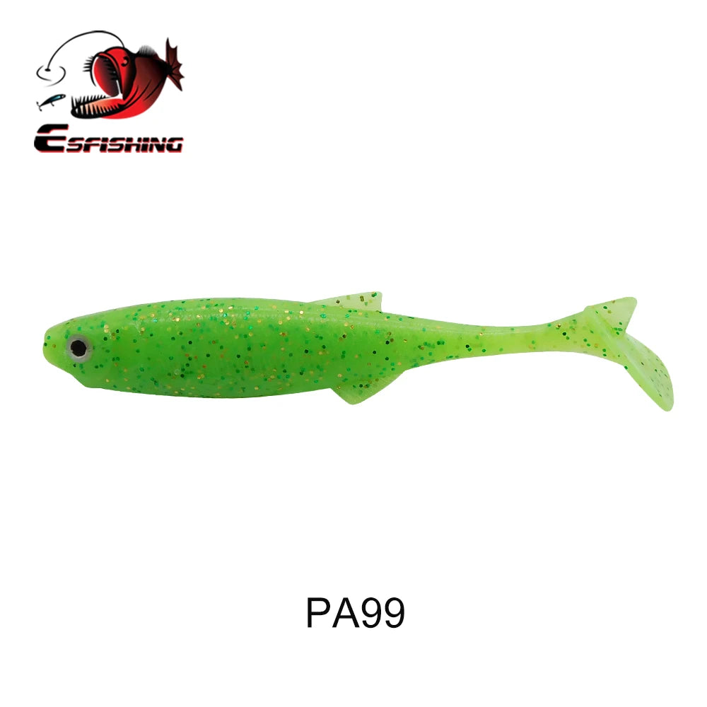 ESFISHING Soft Lure Action Shad 75mm Peche Fishing Bait for Perch Pike Bass Saltwater