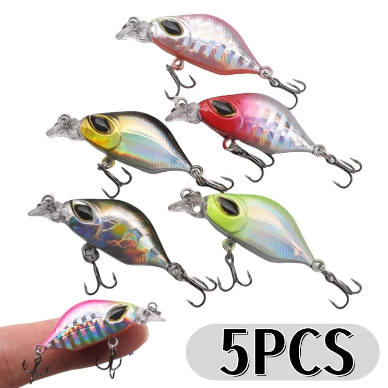 Mini Leurre Dur Coulant Lent 4cm – Simulation 3D – Crankbait Truite Perche Brochet Eau Douce & Salée