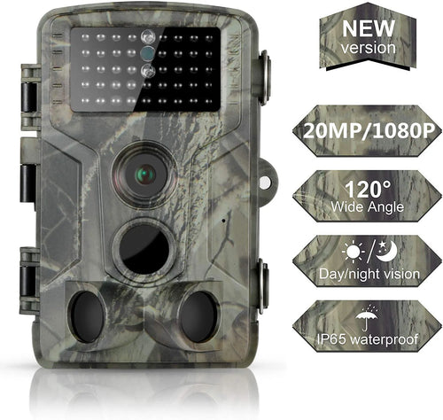 Caméra de Chasse 20MP 1080P HD – Étanche, Vision Nocturne Infrarouge