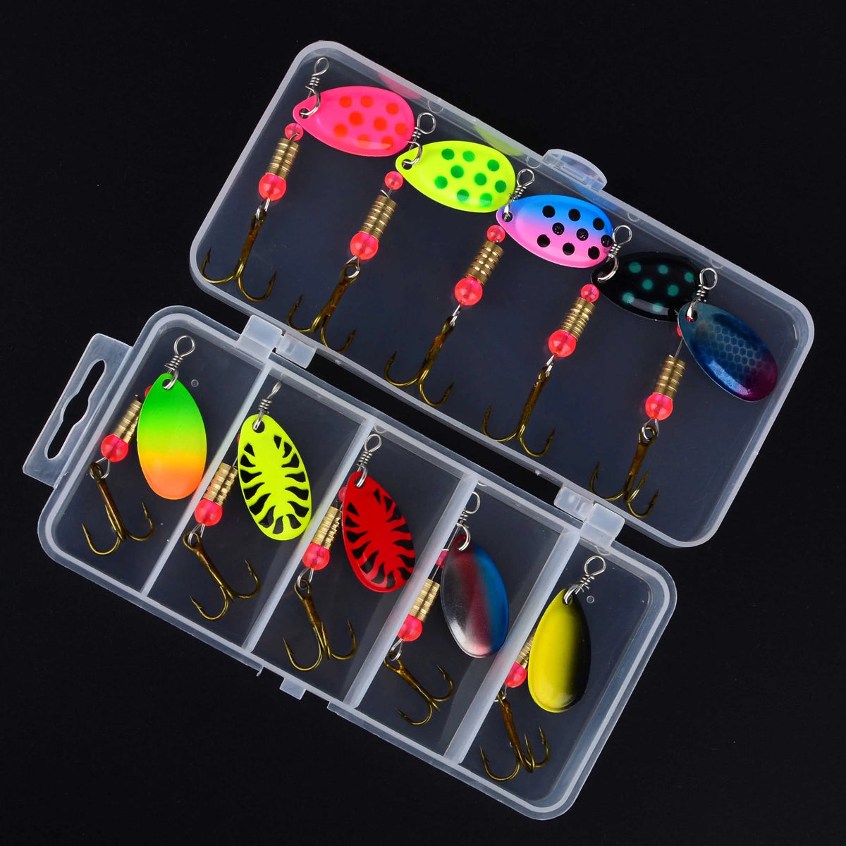 Lot de 10 leurres de pêche Peche Spinner