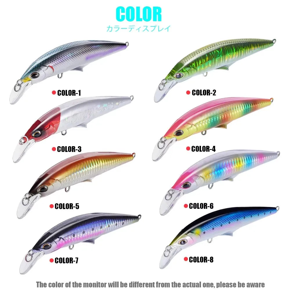 Leurre de pêche coulant CAZULO Minnow 45g 120mm pour bar, brochet et autres poissons.