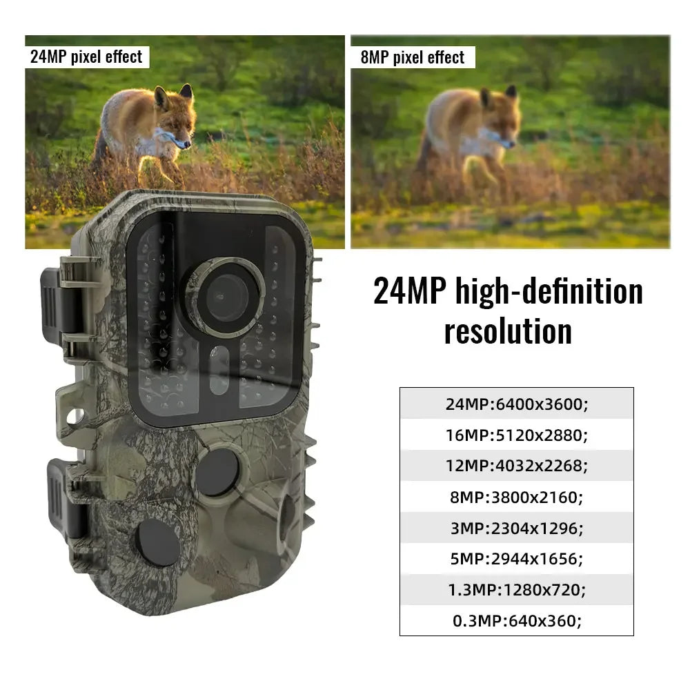 Piège Photographique 4K 24MP Infrarouge – Détection Faune Sauvage